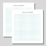Klassischer Blue Square Individuelle Name Notizblock<br><div class="desc">Ein blaues Quadrat-Muster-Notizblock mit einem individuelle Name-Design ist klassisch. Es ist ein perfektes Geschenk für Lehrer,  Büromitarbeiter und Studenten.</div>