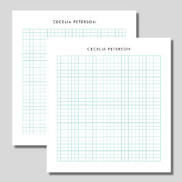 Klassischer Blue Square Individuelle Name Notizblock