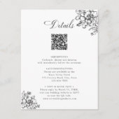 Klassischer Blumen Garten Schwarz & Weiß Hochzeit  Begleitkarte (Vorderseite)