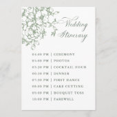 Klassischer Blumengarten in Salbeigrün Hochzeitspl Programm (Vorderseite)