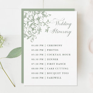 Klassischer Blumengarten in Salbeigrün Hochzeitspl Programm