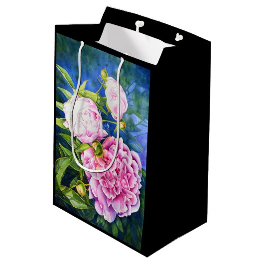 Klassischer Blumenkohl in pinkfarbenem Wasser Mittlere Geschenktüte (Rückseite Schrägansicht)