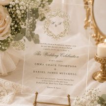 Klassischer Blumenkranz-Monogramm-Hochzeit