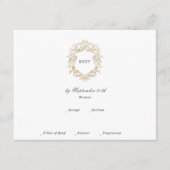 Klassischer Blumenkranz-Monogramm-Hochzeit Begleitkarte (Vorderseite)