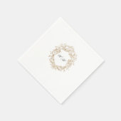 Klassischer Blumenkranz-Monogramm-Hochzeit Serviette (Ecke)