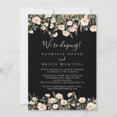 Klassischer Blush Wildblume Black Elopement Empfan Einladung (Vorderseite)