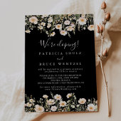 Klassischer Blush Wildblume Black Elopement Empfan Einladung