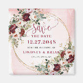 Klassischer Boho-Malino-Rosa-Gold-Blumenmuster Ter Magnet (Vorne)