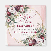 Klassischer Boho-Malvenrosa-Gold Save-the-Date-Mag Magnet (Vorne)