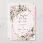 Klassischer Boho-Roségold-Eukalyptus-„Save The Dat Save The Date (Vorderseite)