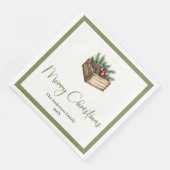 Klassischer Boho skandinavischer Weihnachtsbaum-Ti Serviette (Ecke)