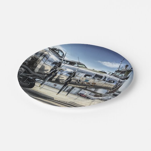 Klassischer Bomber der B-17 Pappteller (Schrägansicht)