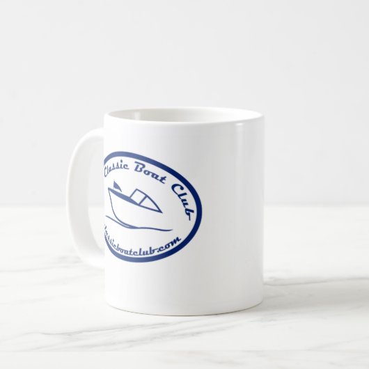Klassischer Boots-Verein-dunkelblaue Logo-Tasse Kaffeetasse (Vorderseite Links)