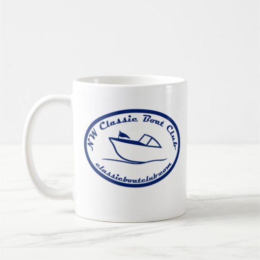 Klassischer Boots-Verein-dunkelblaue Logo-Tasse Kaffeetasse (Links)