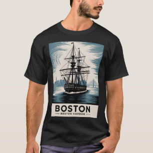 Klassischer Bostoner Hafen Massachusetts Vintage-S T-Shirt