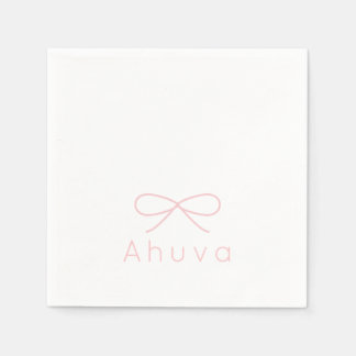 Klassischer Bow Cocktail Napkin in Baby Pink Serviette