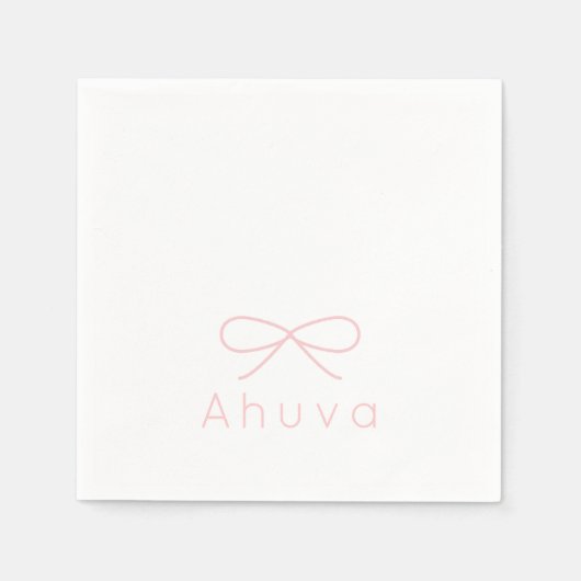 Klassischer Bow Cocktail Napkin in Baby Pink Serviette (Vorderseite)
