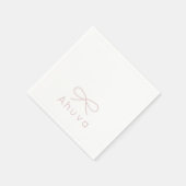 Klassischer Bow Cocktail Napkin in Muave Pink Serviette (Ecke)