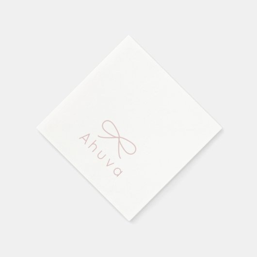 Klassischer Bow Cocktail Napkin in Muave Pink Serviette (Ecke)