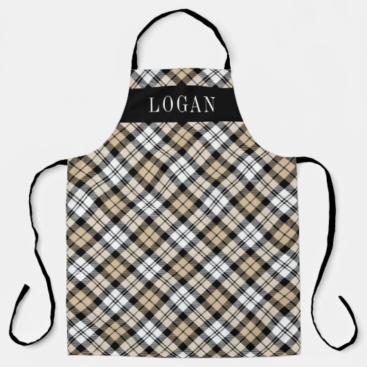Klassischer brauner Herren-Monogramm mit Black Wat Schürze (Vorderseite)