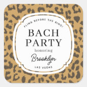 Klassischer brauner Junggeselinnen-Abschied Quadratischer Aufkleber (Vorderseite)