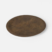 Klassischer brauner Leder texturiert Pappteller (Schrägansicht)