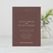 Klassischer brauner QR-Code Detail RSVP-Registry-H Einladung (Stehend Vorderseite)