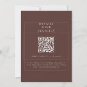 Klassischer brauner QR-Code Detail RSVP-Registry-H Einladung (Rückseite)