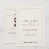 Klassischer brauner QR-Code Detail RSVP-Registry-H Einladung (Vorne/Hinten)