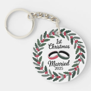 Klassischer Brautringkranz 1. Weihnachten Schlüsselanhänger
