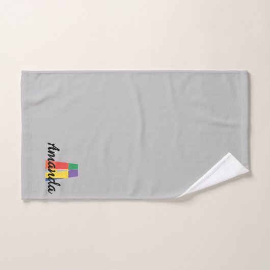 Klassischer Buchstabe A mit Monogramm grau Badhandtuch Set (Handtuch)