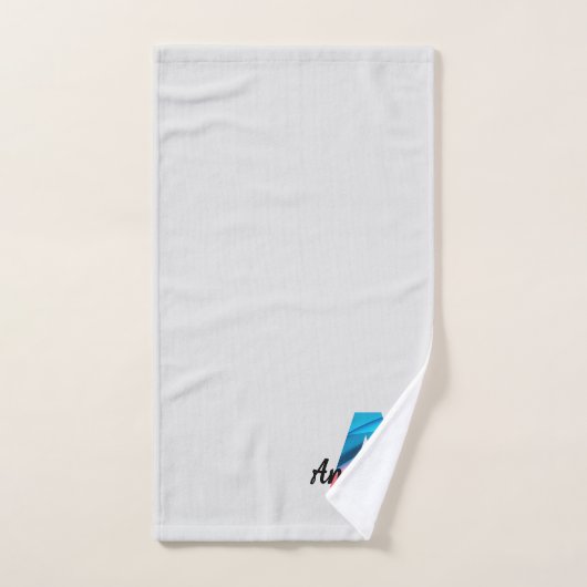 Klassischer Buchstabe Ein Korallenblau, mit Monogr Badhandtuch Set (Handtuch)