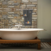 Klassischer Buchstabe mit Monogramm dunkelgrau Badhandtuch Set