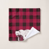 Klassischer Büffel-Karo Bärenmutter Badhandtuch Set (Waschlappen)