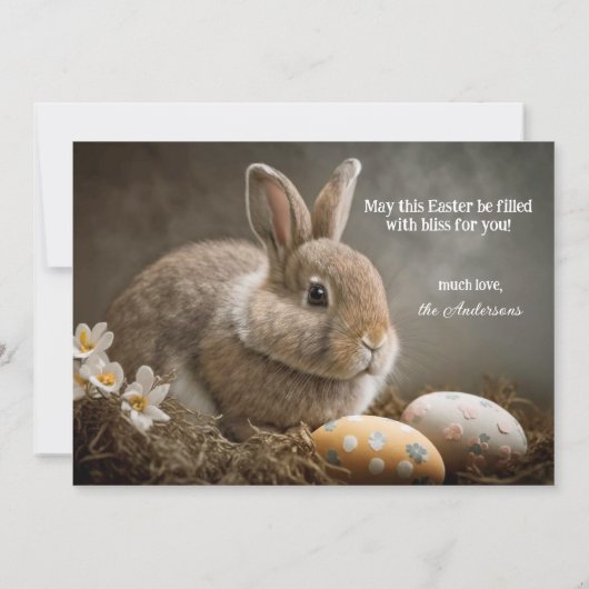 Klassischer Bunny mit Eiern Happy Oaster Card (Rückseite)