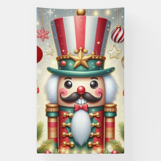 Klassischer, bunter, skurriler Weihnachtsknacker Banner (Vertikal)