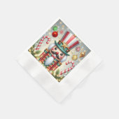 Klassischer, bunter, skurriler Weihnachtsknacker Serviette (Ecke)