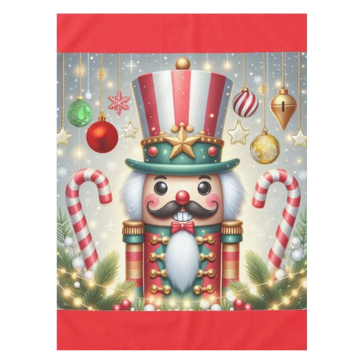 Klassischer, bunter, skurriler Weihnachtsknacker Tischdecke (Vorderseite)