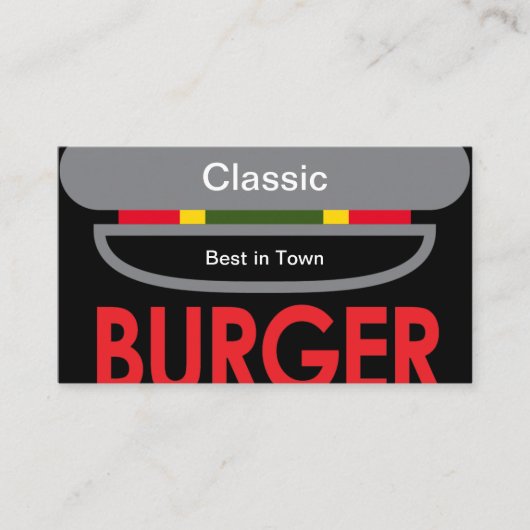Klassischer Burger Visitenkarte (Vorderseite)