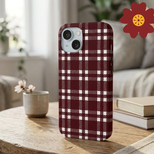 Klassischer Burgunder-Karo-Tartan für gemütliche H Case-Mate iPhone Hülle