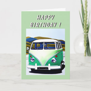 Klassischer Bus-Geburtstag Karte