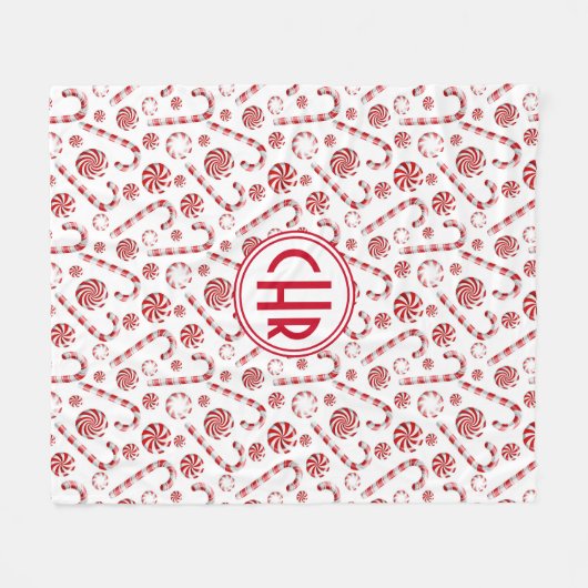 Klassischer Candy Cane Car Fleecedecke (Vorderseite (Horizontal))