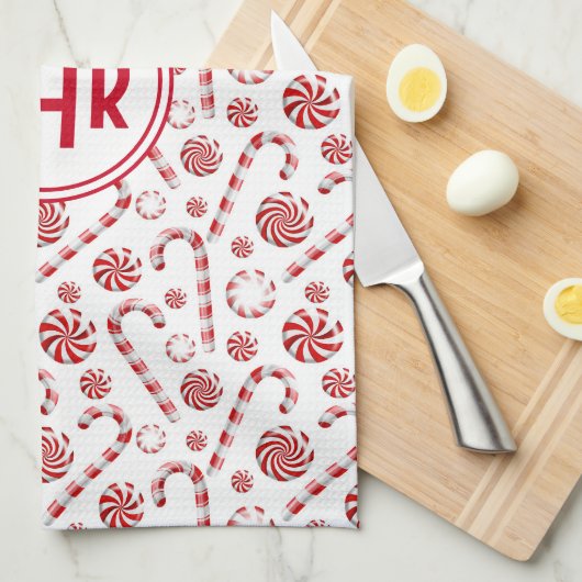 Klassischer Candy Cane Car Geschirrtuch (Viertel Falte)