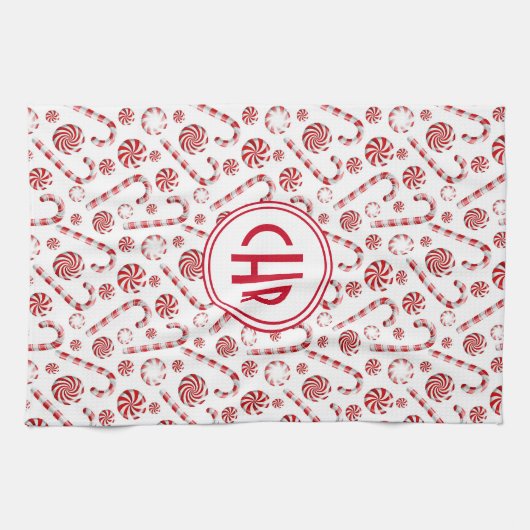 Klassischer Candy Cane Car Geschirrtuch (Horizontal)