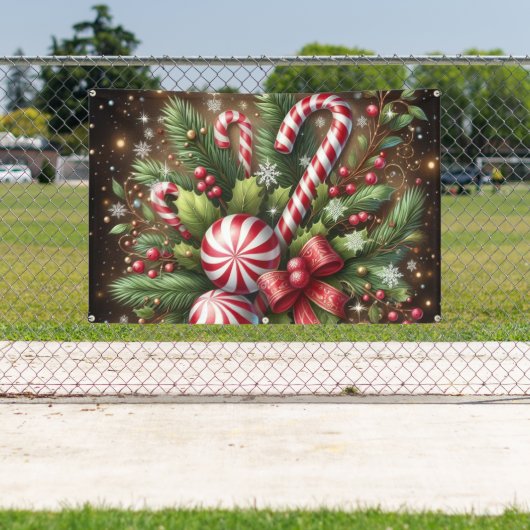 Klassischer Candy Cane/Pfefferminz Weihnachtsgrün Banner (InSitu)