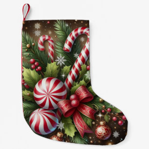 Klassischer Candy Cane/Pfefferminz Weihnachtsgrün Kleiner Weihnachtsstrumpf