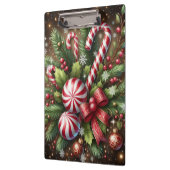 Klassischer Candy Cane/Pfefferminz Weihnachtsgrün Klemmbrett (Links)
