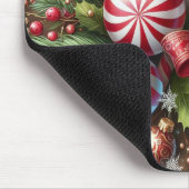 Klassischer Candy Cane/Pfefferminz Weihnachtsgrün Mousepad (Ecke)