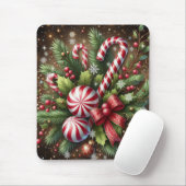 Klassischer Candy Cane/Pfefferminz Weihnachtsgrün Mousepad (Mit Mouse)