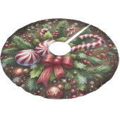 Klassischer Candy Cane/Pfefferminz Weihnachtsgrün Polyester Weihnachtsbaumdecke (Schrägansicht)